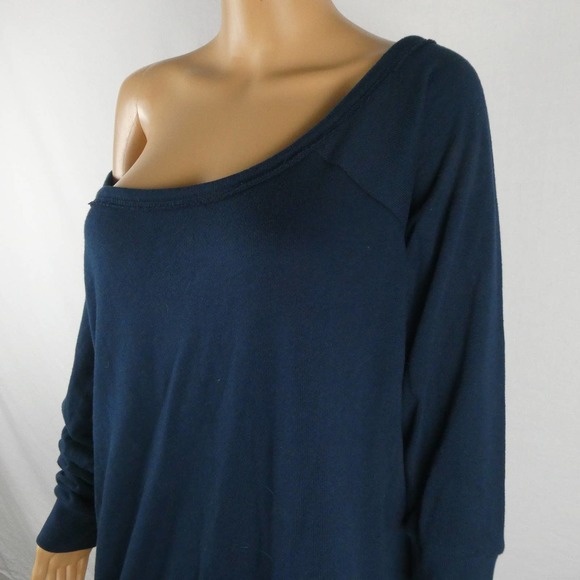 Torrid Navy Off the Shoulder Pullover Sweater Sweatshirt Plus Size 1 1XL 1X Blue - Picture 5 of 12